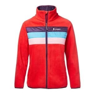 Cotopaxi Red Blue Purple Accents Teca Fleece Full-Zip Jacket Size XL Women's EUC